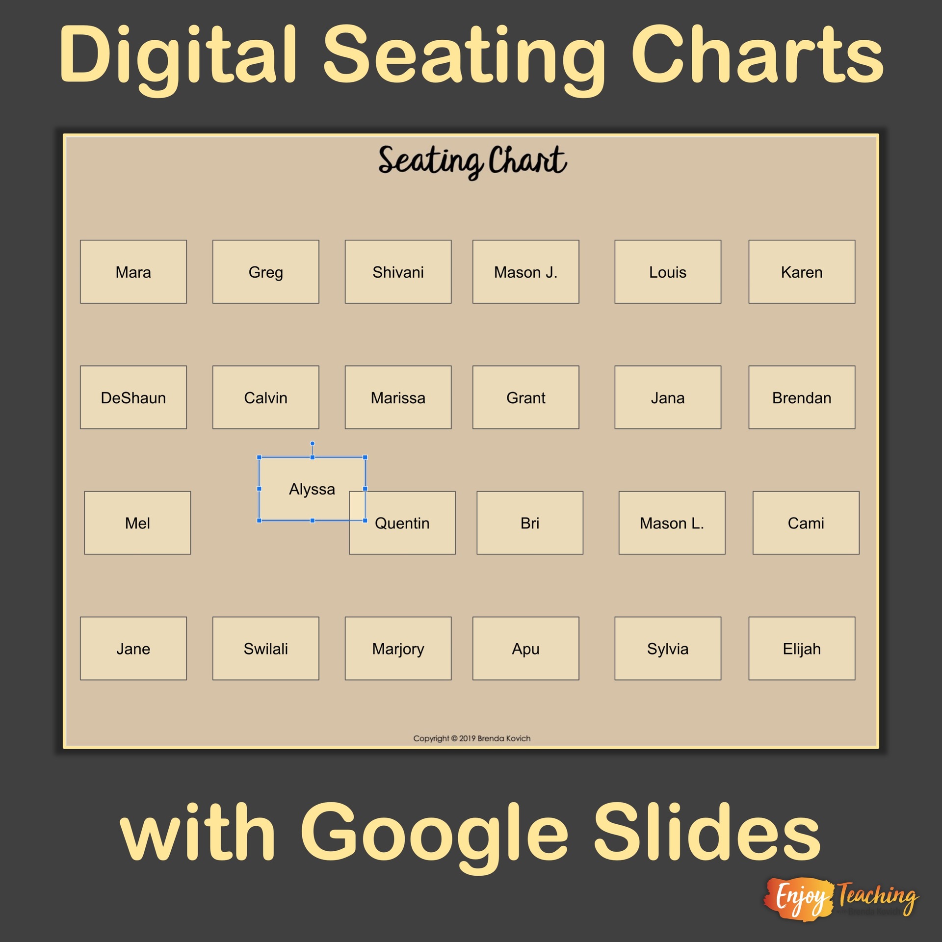 How to Make a Digital Seating Chart with Google Slides - Enjoy Teaching