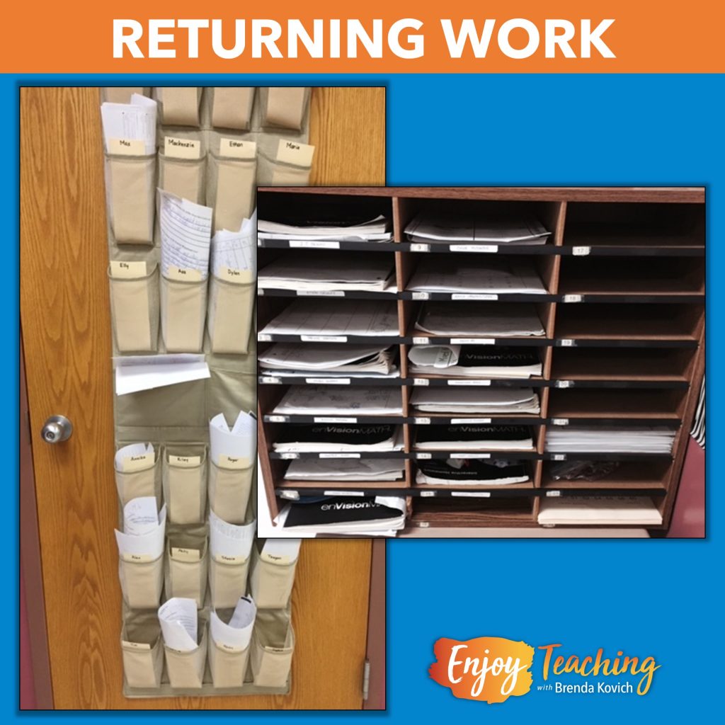 Organize your classroom with a space to return student work.