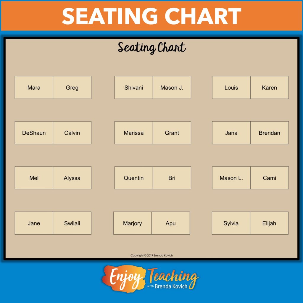 Editable Seating Chart Template