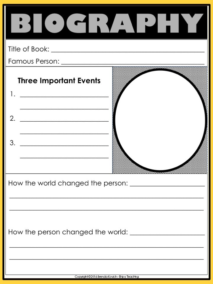 Biography Worksheet Kindergarten