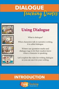 Teaching dialogue with comic strips helps kids understand punctuation rules.