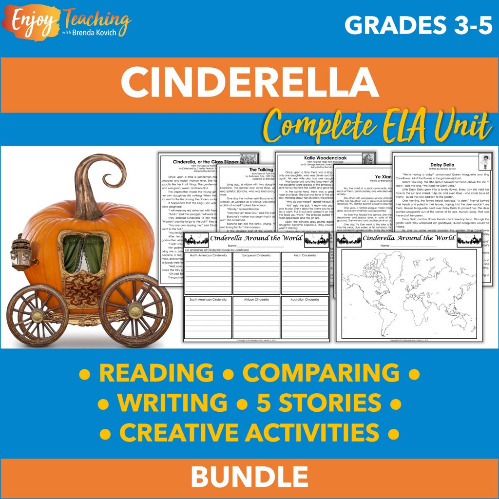 This Cinderella thematic unit includes stories, comparison, worksheets, writing, and other fun activities.