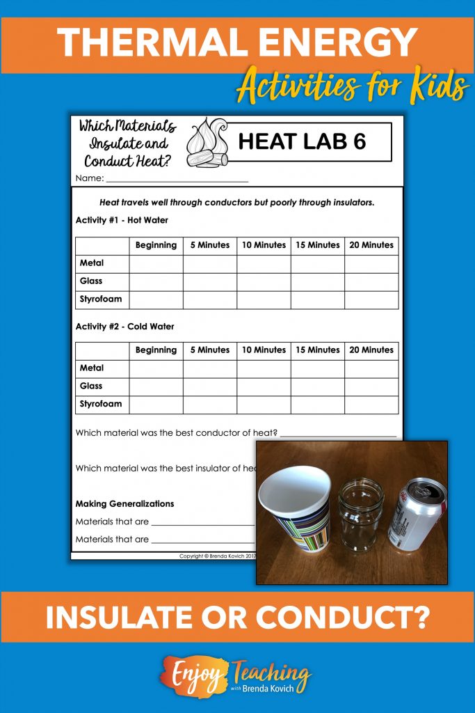In these activities, kids explore how three different materials conduct heat.
