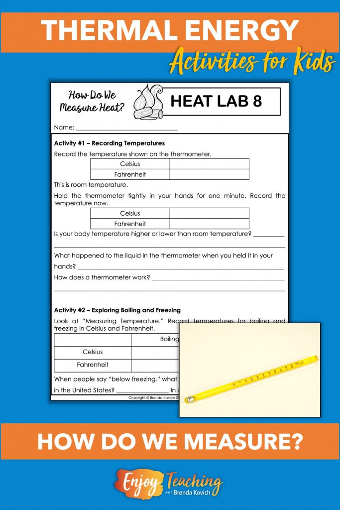 In the final set of thermal energy activities, kids learn how to measure heat.