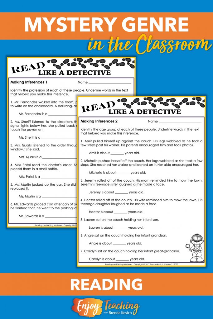 These inference activities require third, fourth, and fifth grade students to read closely and draw conclusions. They're a great beginning for your mystery genre studies since they prepare kids for mystery stories.