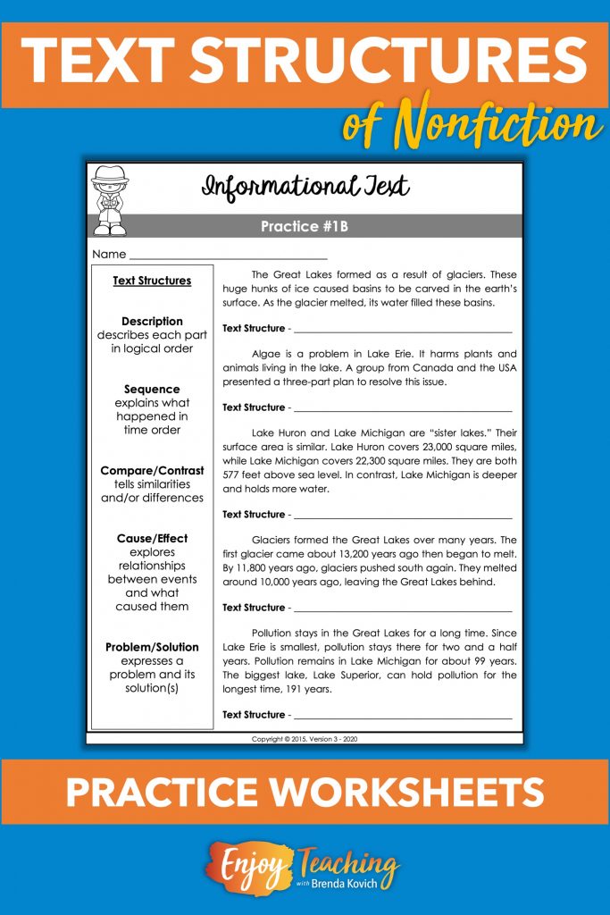 After teaching text structures, give kids some practice. These differentiated worksheets offer paragraphs for each type