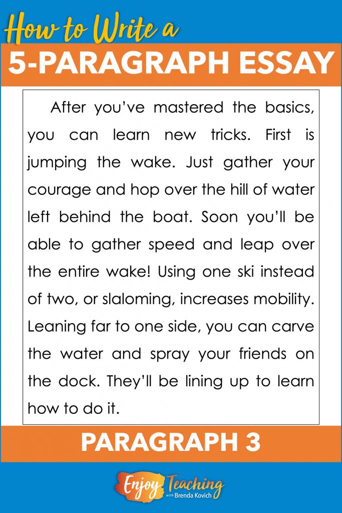 In the third paragraph, another key detail, water skiing tricks, is discussed.