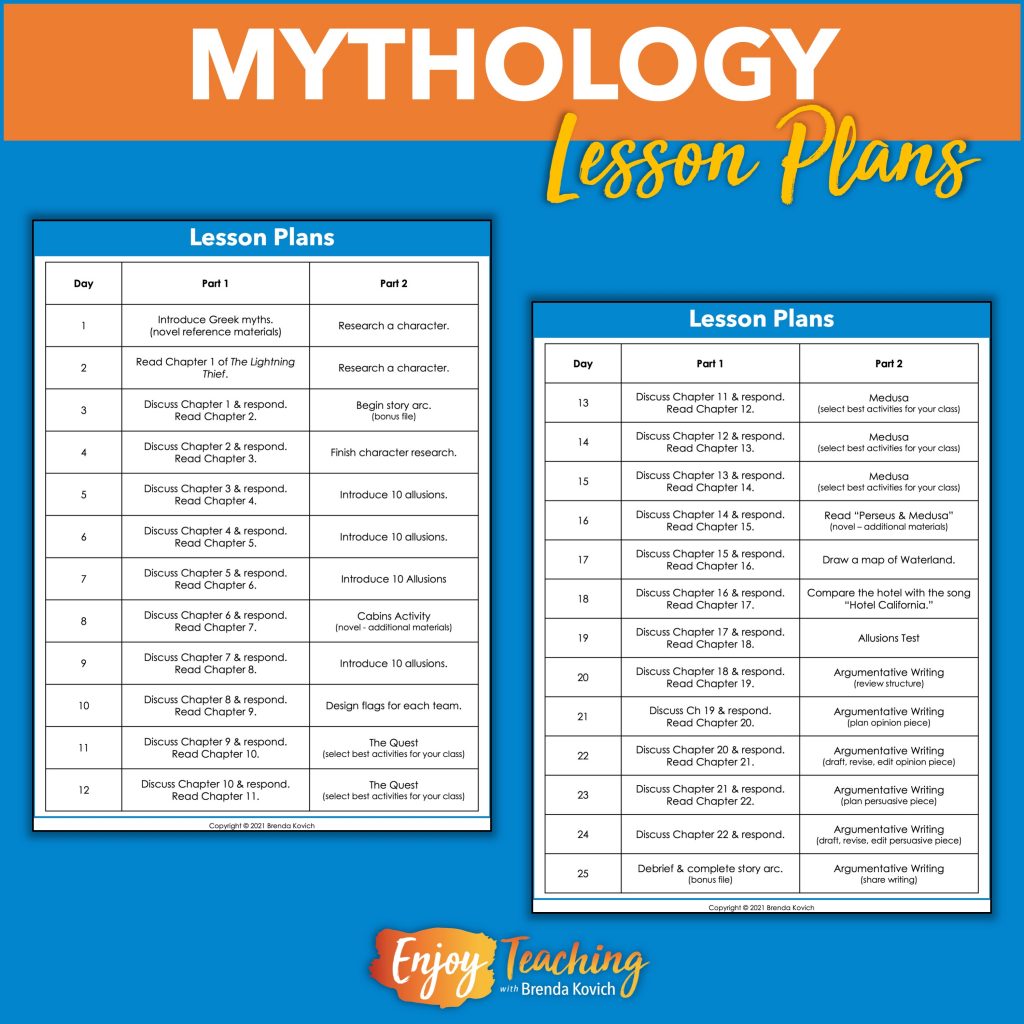 Grab these free mythology lesson plans.