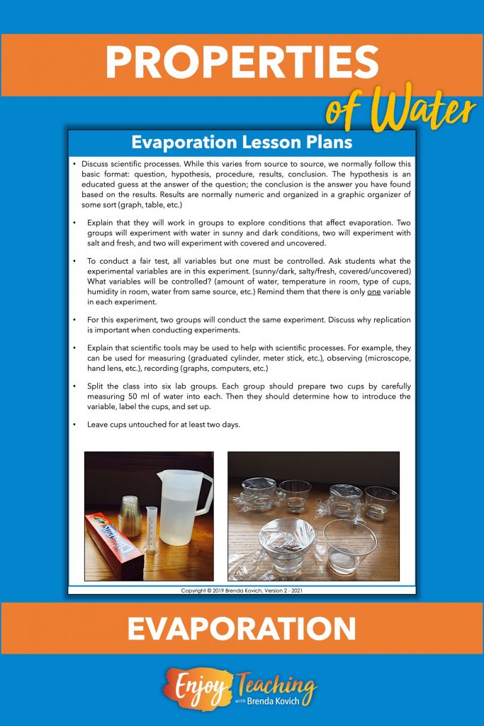 Teach kids about properties of water with this evaporation lab.