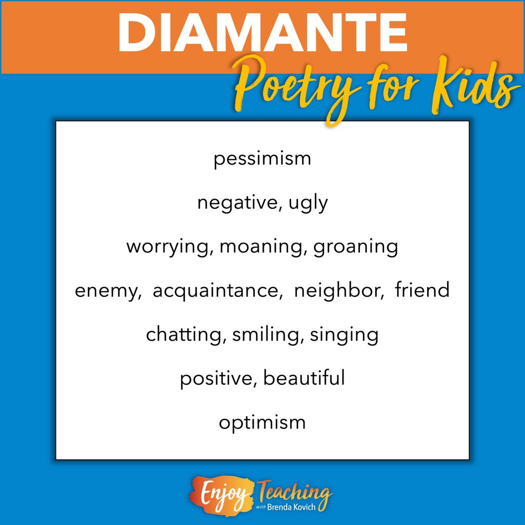 line diamante poem