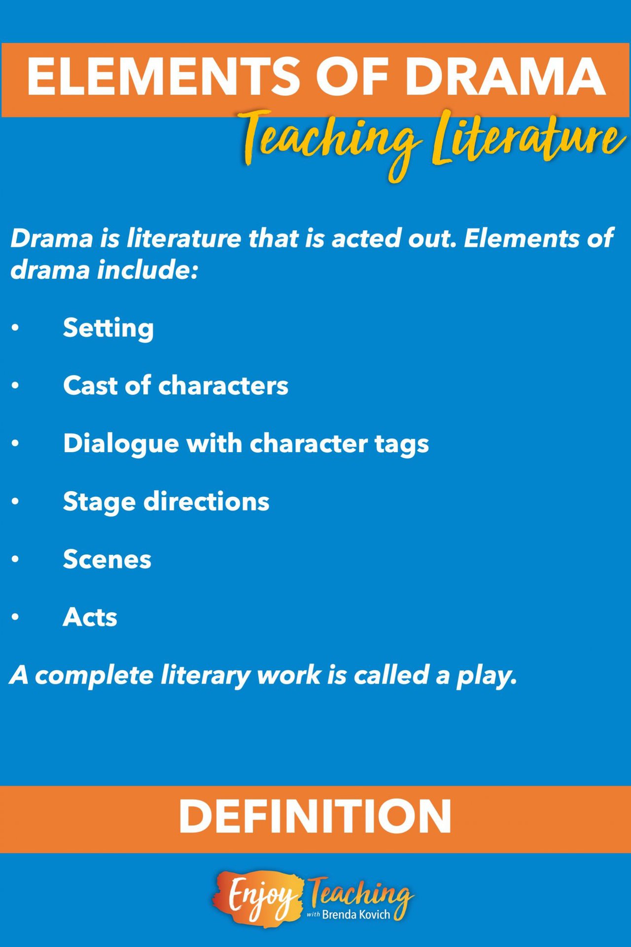 Elements Of Drama Quiz 4th Grade