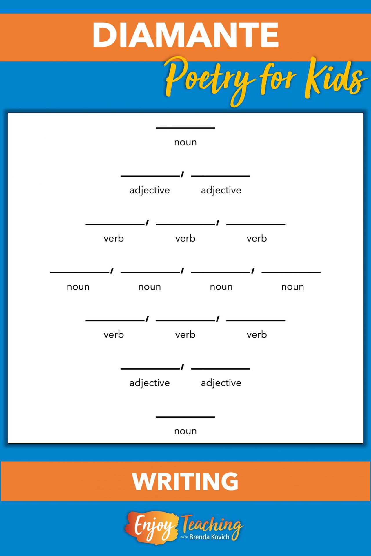 Diamante Poem Worksheet