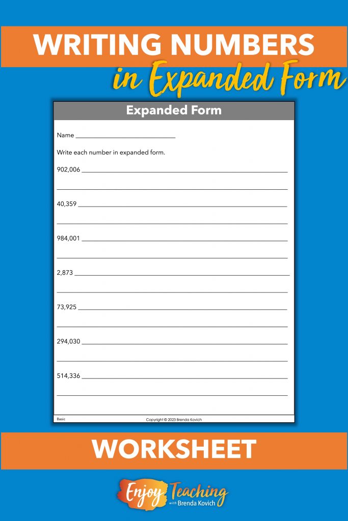Once kids understand how to write a number in expanded form, move to open-ended worksheets.