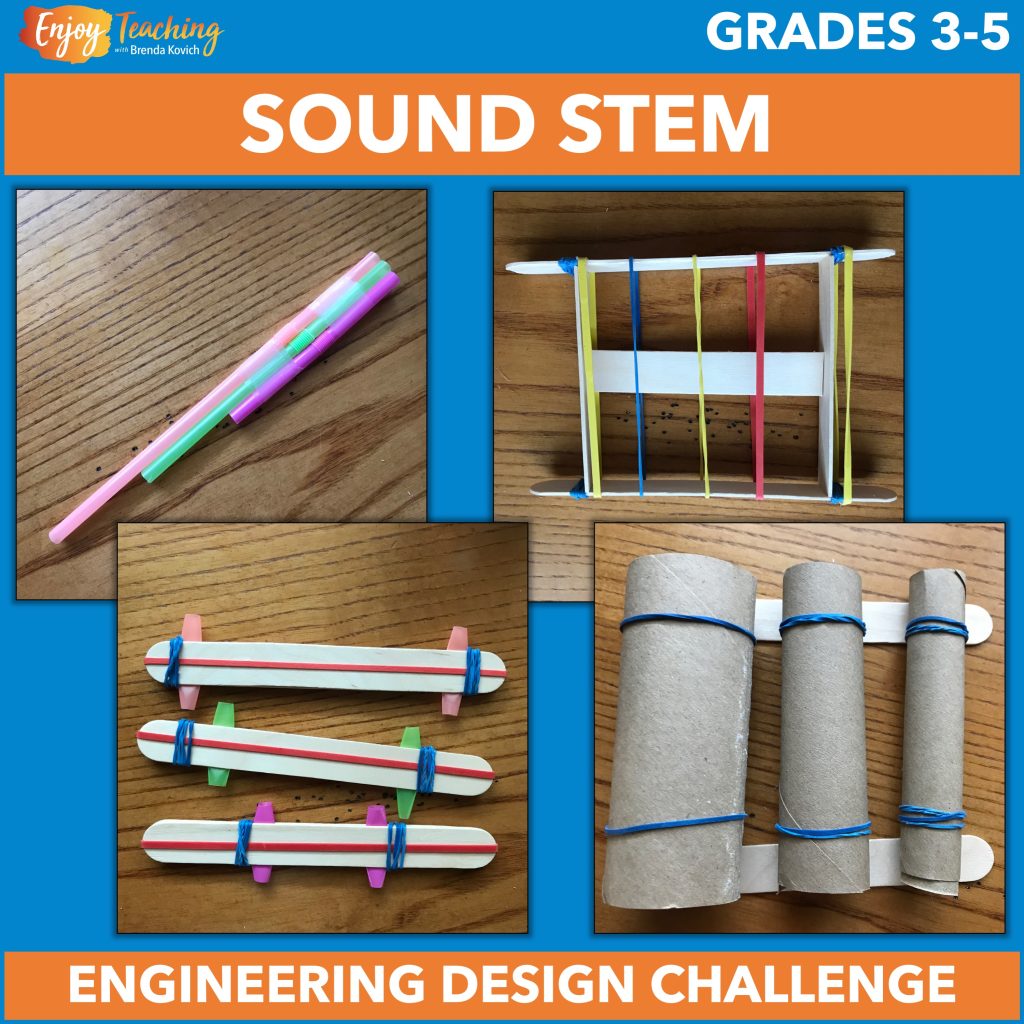 Kids use the engineering design process to build instruments that convert kinetic energy to sound.
