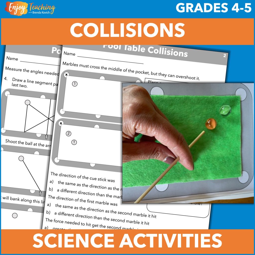 Kids build miniature pool tables to explore collisions.